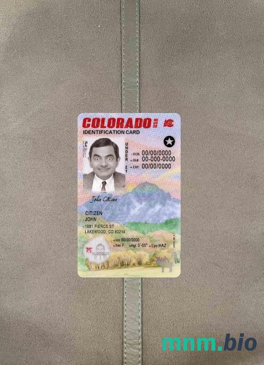 USA Kolorado karta ID poniżej 21 lat fotowygląd szablon PSD